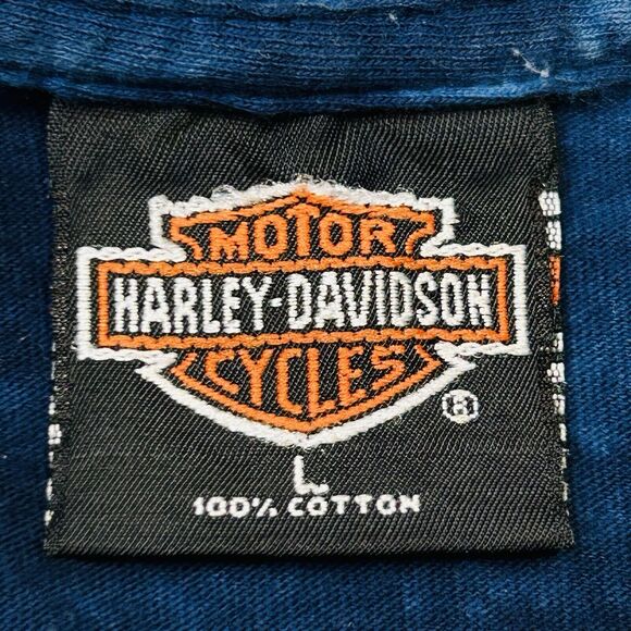 Vintage Harley Davidson RK Stratman Blue Flames Graphic T Shirt Large Milwaukee - Picture 6 of 10